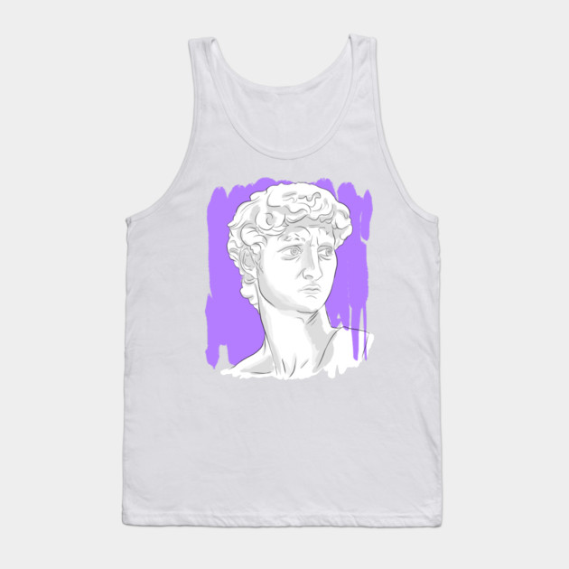 Classical Marble Bust Style Illustration Tank Top by denizko