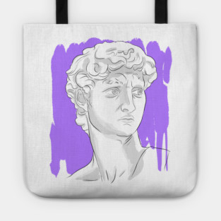 Classical Marble Bust Style Illustration Tote