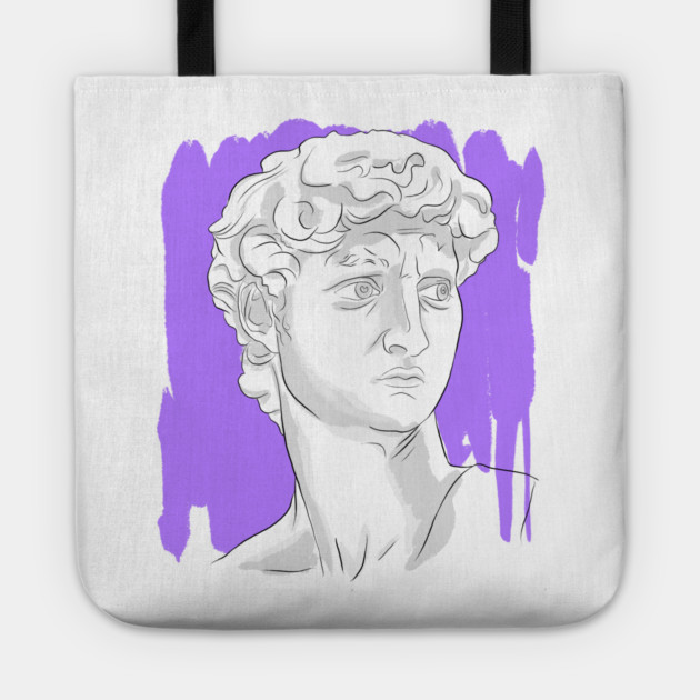 Classical Marble Bust Style Illustration Tote by denizko