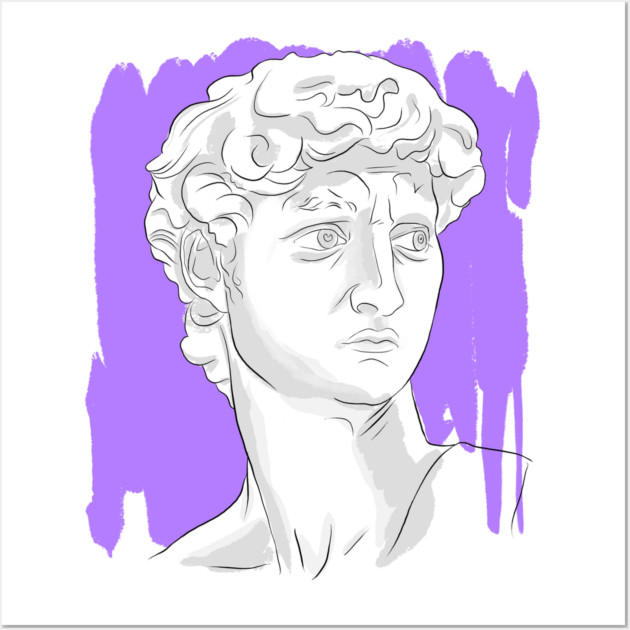 Classical Marble Bust Style Illustration Wall Art by denizko