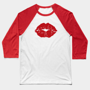 Kiss Mouth Red Lips Baseball T-Shirt