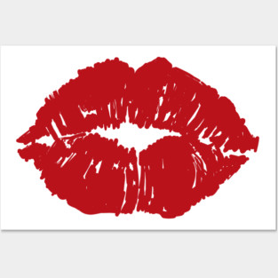 Kiss Mouth Red Lips Posters and Art