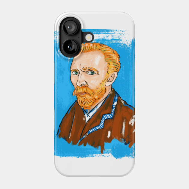 Post-Impressionist Style Bearded Van Gogh Portrait Illustration Phone Case by denizko