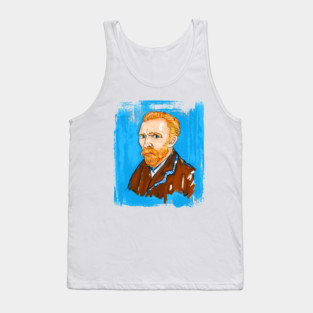 Post-Impressionist Style Bearded Van Gogh Portrait Illustration Tank Top