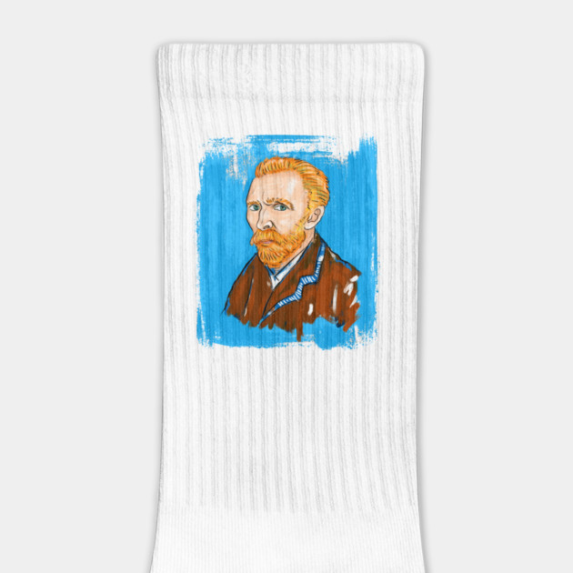 Post-Impressionist Style Bearded Van Gogh Portrait Illustration by denizko