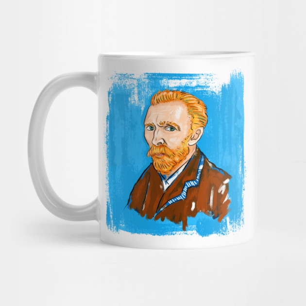 Post-Impressionist Style Bearded Van Gogh Portrait Illustration by denizko