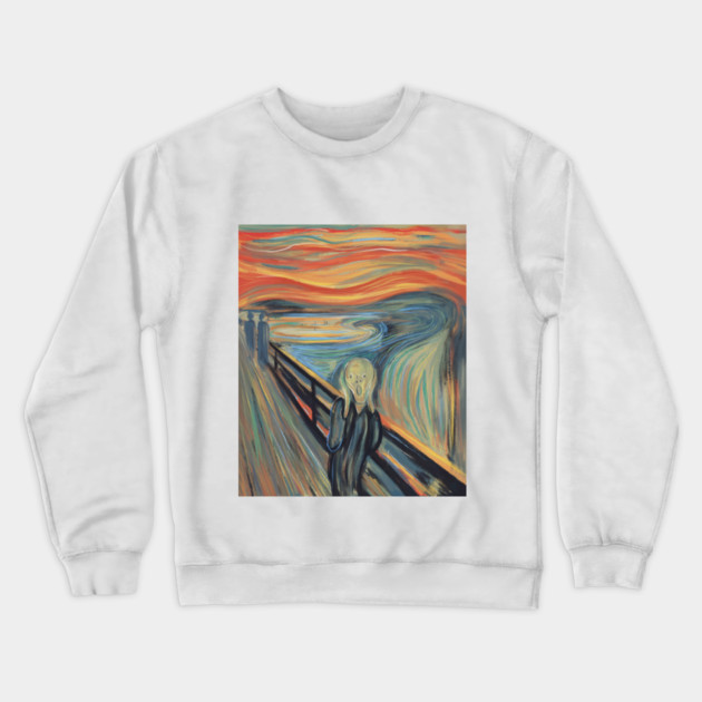 The Scream Expressionist Inspired Emotional Figure Illustration Crewneck Sweatshirt by denizko