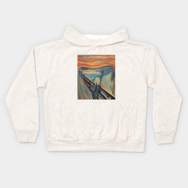 The Scream Expressionist Inspired Emotional Figure Illustration Kids Hoodie by denizko