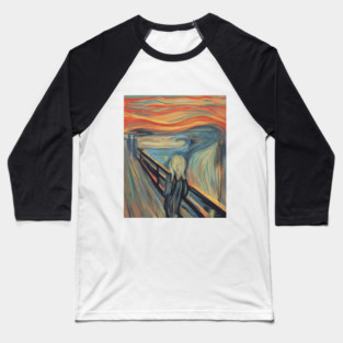 The Scream Expressionist Inspired Emotional Figure Illustration Baseball T-Shirt