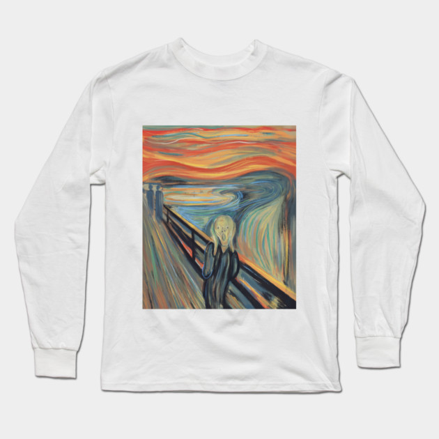 The Scream Expressionist Inspired Emotional Figure Illustration Long Sleeve T-Shirt by denizko
