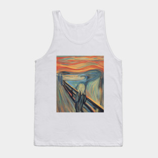 The Scream Expressionist Inspired Emotional Figure Illustration Tank Top