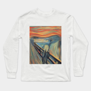 The Scream Expressionist Inspired Emotional Figure Illustration Long Sleeve T-Shirt