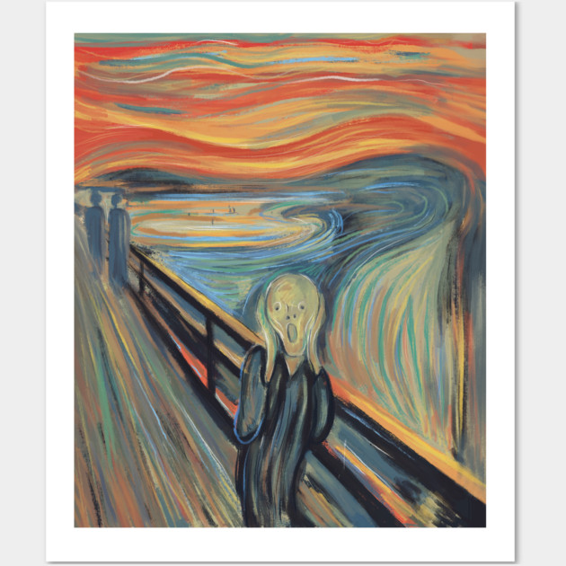 The Scream Expressionist Inspired Emotional Figure Illustration Wall Art by denizko