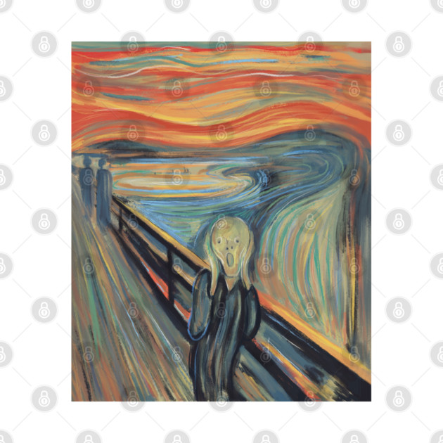 The Scream Expressionist Inspired Emotional Figure Illustration by denizko