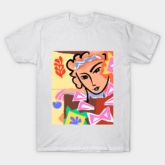 Colorful Abstract Face Illustration with Bold Shapes T-Shirt by denizko
