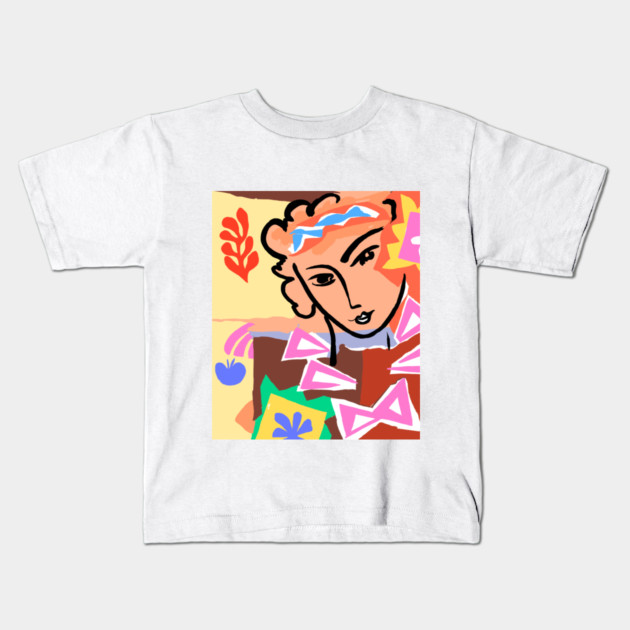 Colorful Abstract Face Illustration with Bold Shapes Kids T-Shirt by denizko