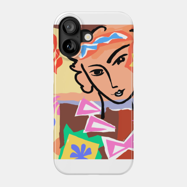 Colorful Abstract Face Illustration with Bold Shapes Phone Case by denizko