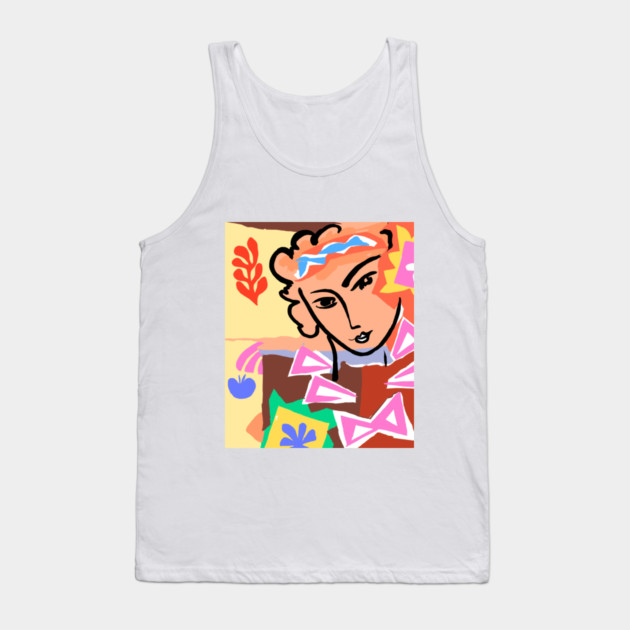 Colorful Abstract Face Illustration with Bold Shapes Tank Top by denizko