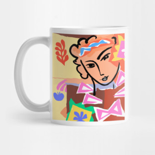 Colorful Abstract Face Illustration with Bold Shapes Mug