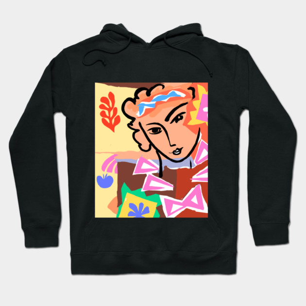 Colorful Abstract Face Illustration with Bold Shapes Hoodie by denizko