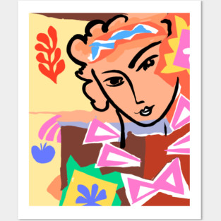 Colorful Abstract Face Illustration with Bold Shapes Posters and Art