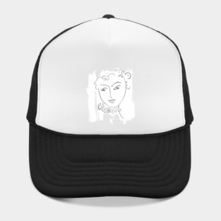 Minimal One Line Face Illustration Hat