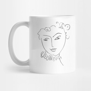 Minimal One Line Face Illustration Mug