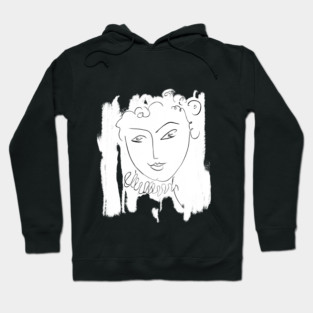 Minimal One Line Face Illustration Hoodie