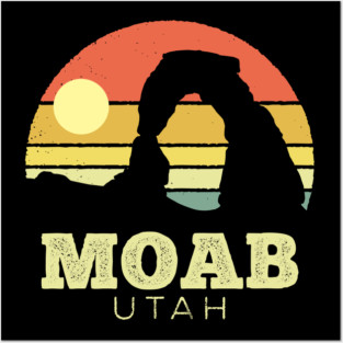 Moab Utah Arches Vintage Sunset Posters and Art