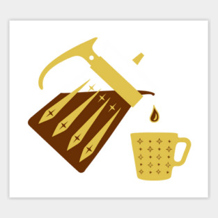 Vintage Pyrex Atomic Age Coffee Pot and Mug Sticker