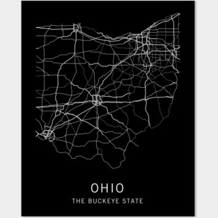 Ohio State Road Map Posters and Art