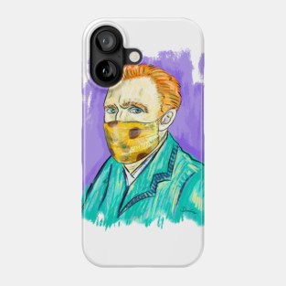 Post-Impressionist Style Van Gogh Portrait with Sunflower Mask Phone Case
