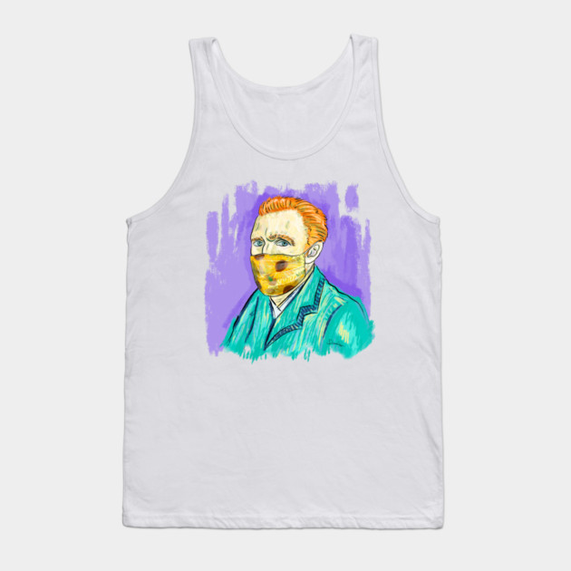 Post-Impressionist Style Van Gogh Portrait with Sunflower Mask Tank Top by denizko