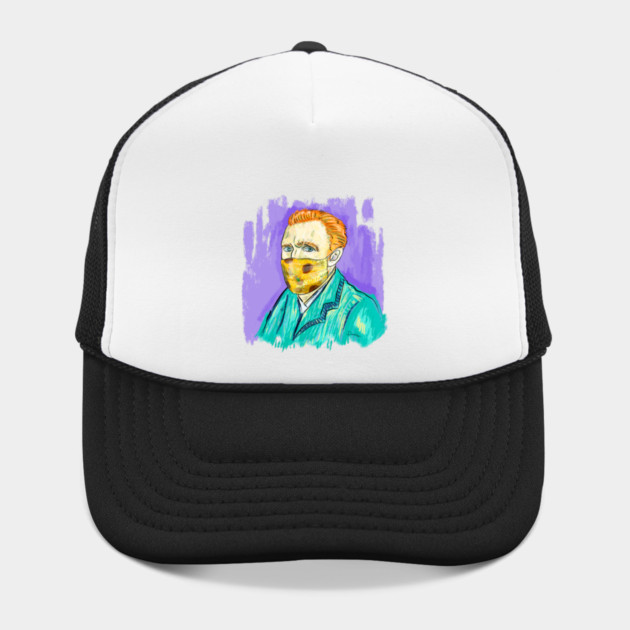 Post-Impressionist Style Van Gogh Portrait with Sunflower Mask by denizko