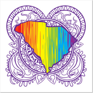 South Carolina Mandala Pride Posters and Art