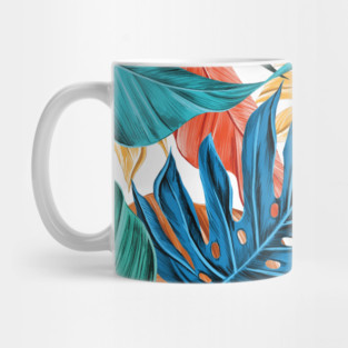 Colorful Tropical Leaves Mug
