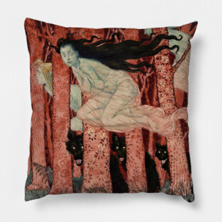 Three Women and Three wolves Pillow