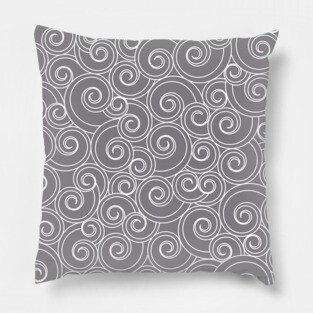 Whirlesque Grey Twirl Pattern Pillow