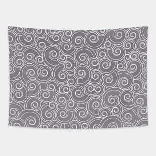 Whirlesque Grey Twirl Pattern Tapestry