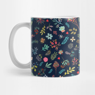 Vintage Floral Pattern Print Mug