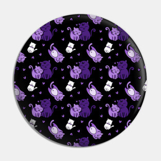 Purple Kitty Love Cats Design by Cheeky Witch Pin
