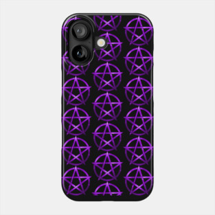 Mystic Purple Pentacles Pattern by Cheeky Witch Phone Case