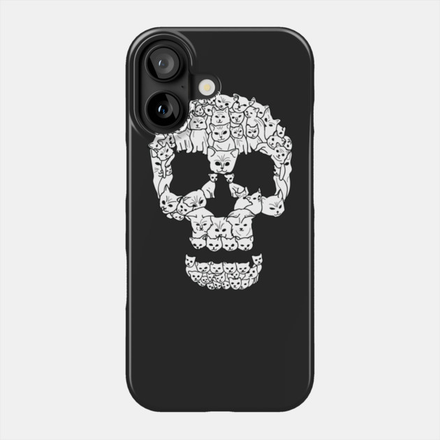 Cute Cat Skull Phone Case by logiamerch