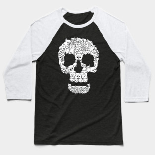 Cute Cat Skull Baseball T-Shirt