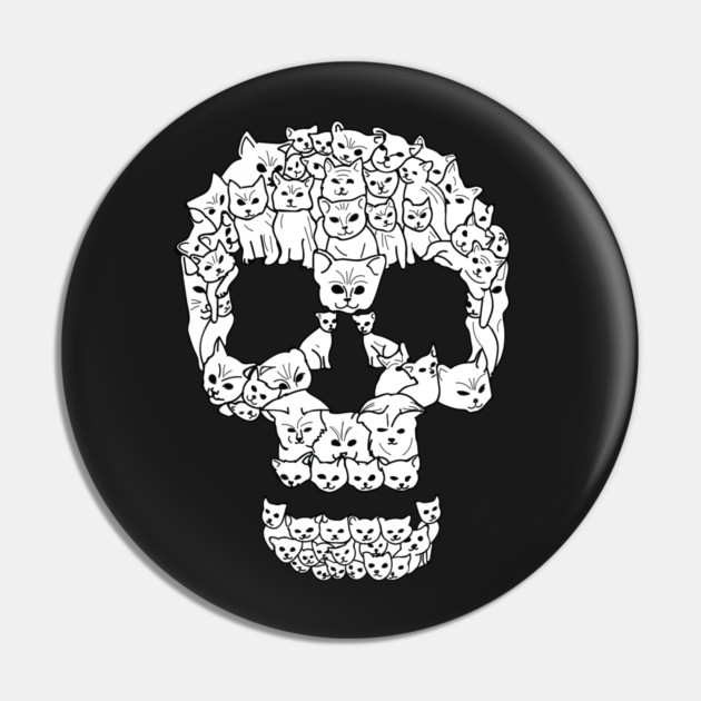 Cute Cat Skull Pin by logiamerch