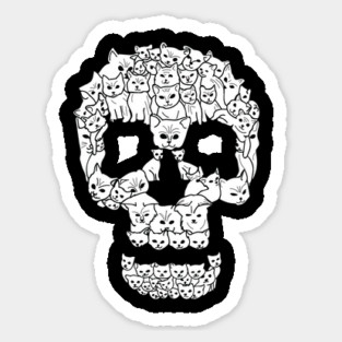 Cute Cat Skull Sticker