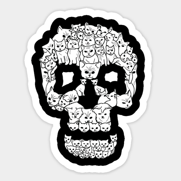 Cute Cat Skull Sticker by logiamerch