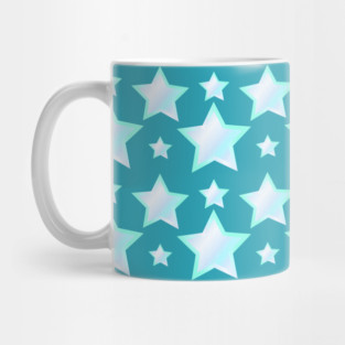 Teal and Aqua Stars Pattern by Cheeky Witch Mug