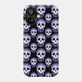 Purple Laughing Skulls Pattern by Cheeky Witch Phone Case
