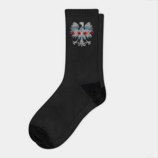 Polish Eagle Chicago Flag Socks